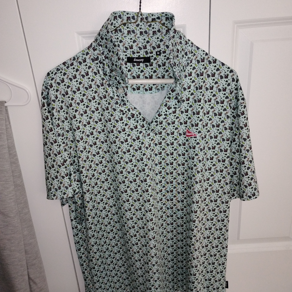 Stussy Men's Green and Black Patterned Shirt